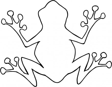 coloring page cartoon outline frog for kids - Free Printable - for ...