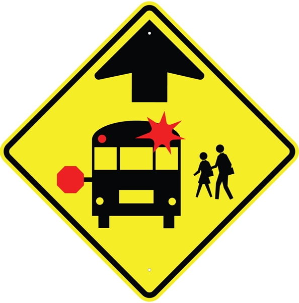 School Bus Stop Ahead Sign Symbol S3-1S - Traffic Sign Pro
