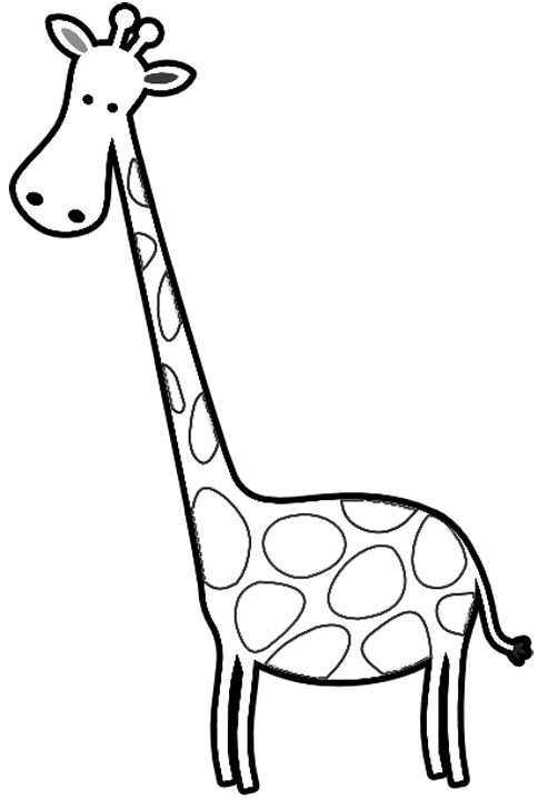 Giraffe clipart black and white free