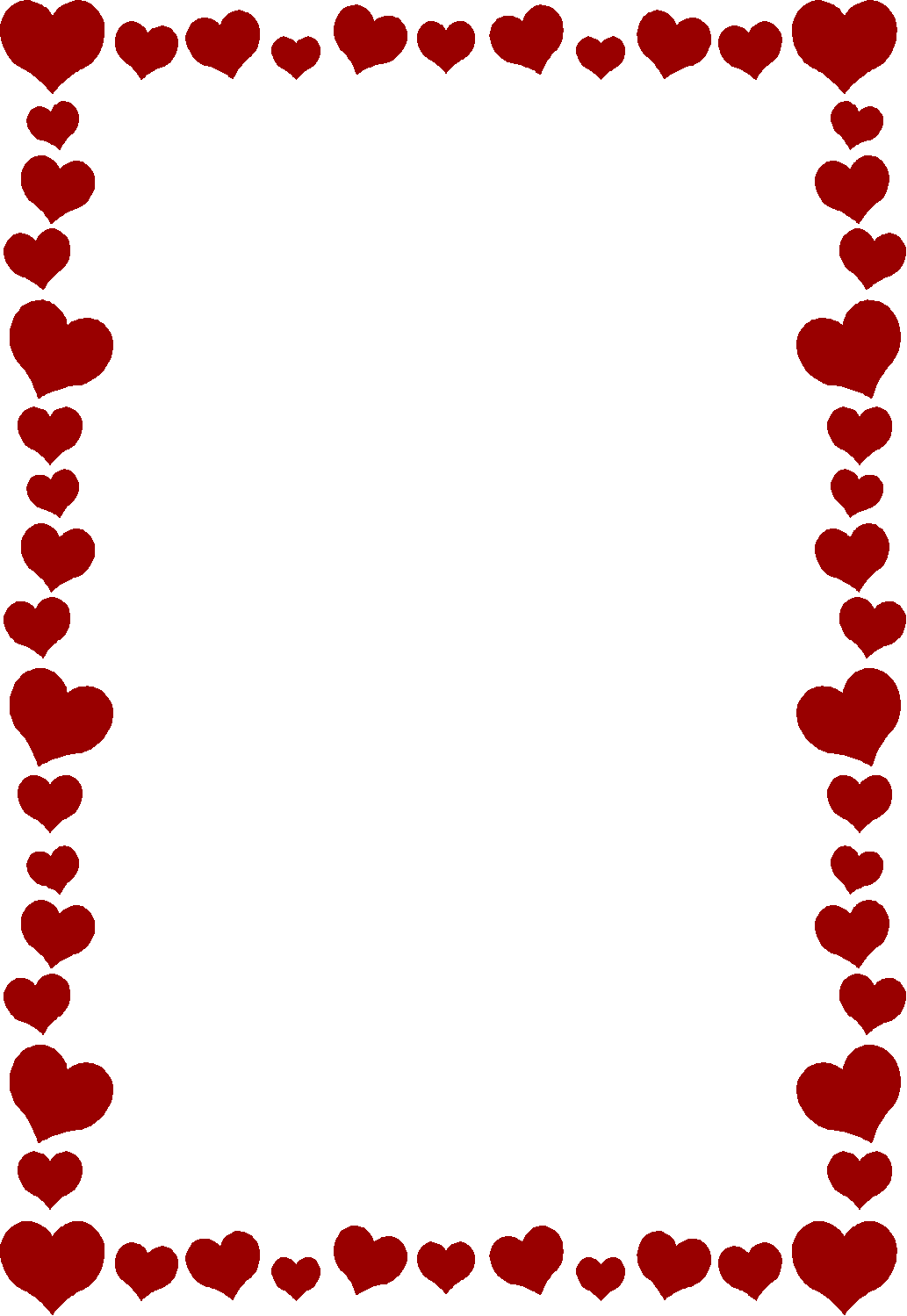 Valentines Day Clipart Border - Coloring Page For Kids