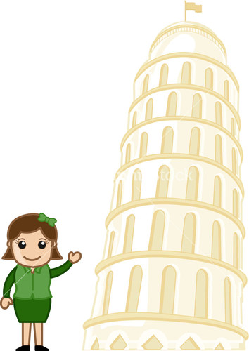slice of pizza leaning tower of pisa clipart