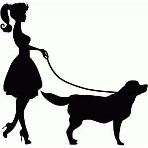 Silhouette Design Store - View Design #90659: lady walking dog
