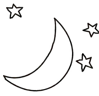 Moon black and white photos of moon and stars outline clip art ...