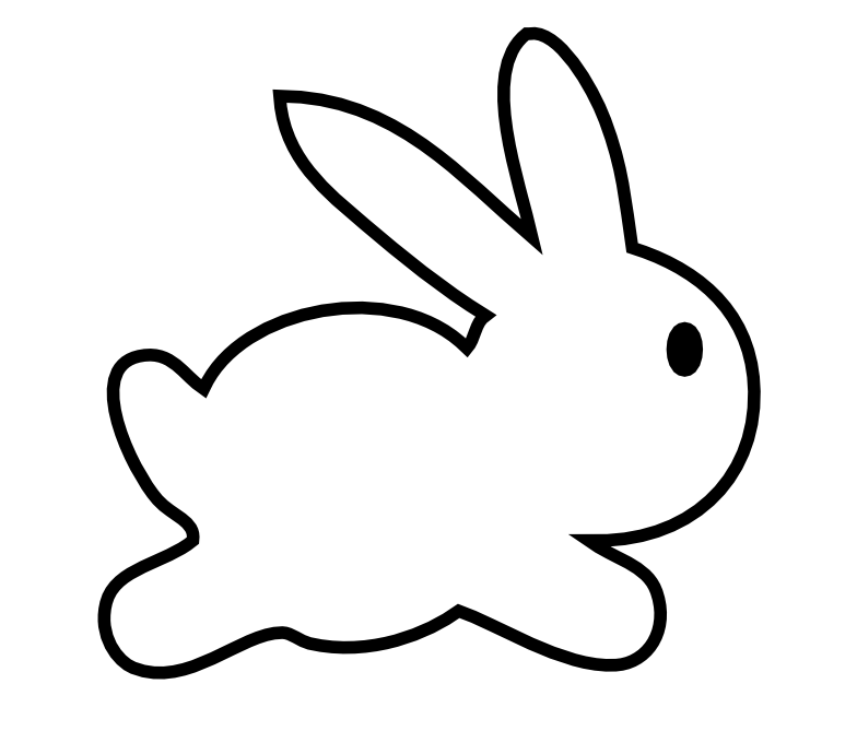 Baby bunny clipart outline