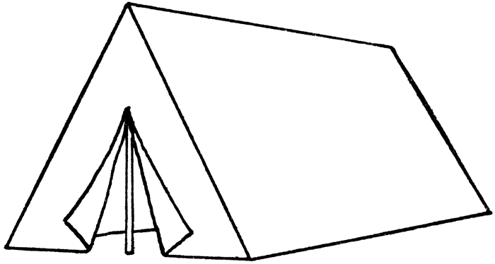 Tent cartoon red and white clipart image #16140