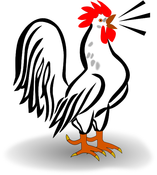 Clipart rooster crowing