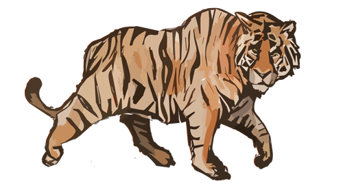 tiger walking animated gif