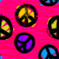 Peace Signs on Pink Zebra Print Background