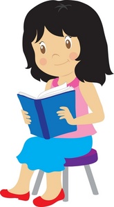 Girl Reading Book Clipart