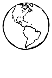 The earth clipart black and white