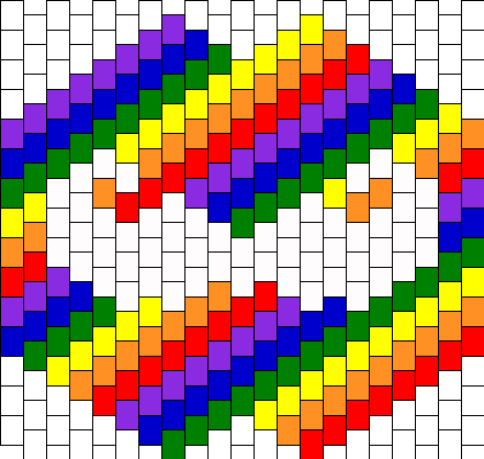 Rainbow And White Surgical Mask Bead Pattern | Peyote Bead ...