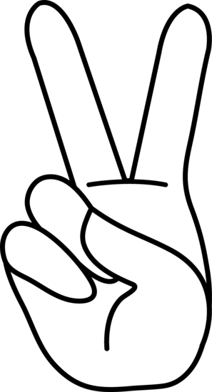 Hand peace sign clipart