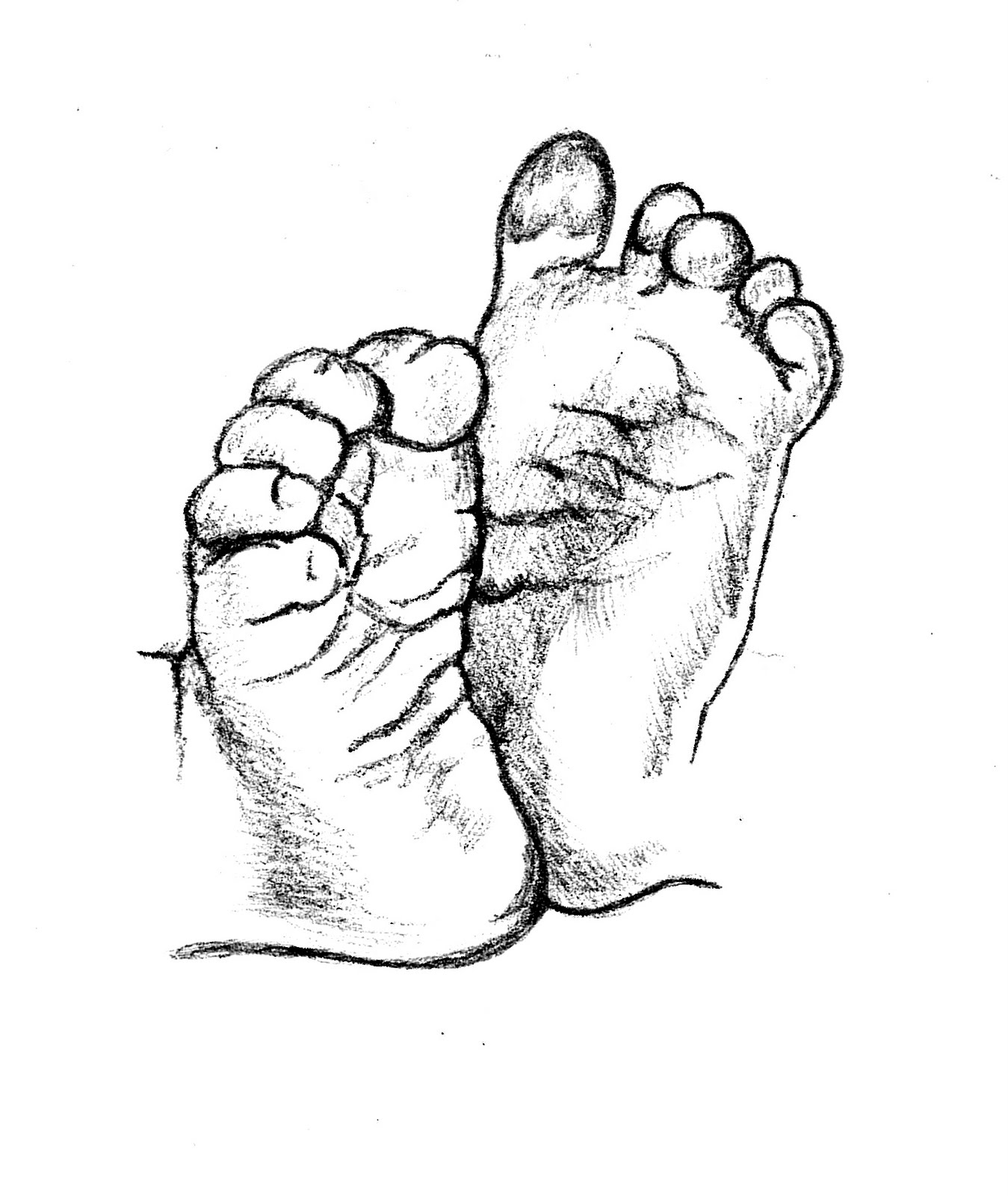 Baby feet clipart line