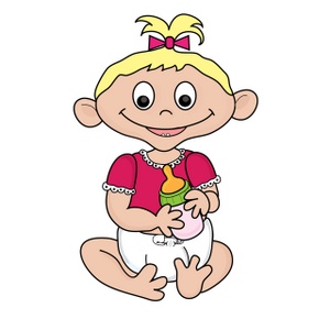 Cute little baby girl clipart