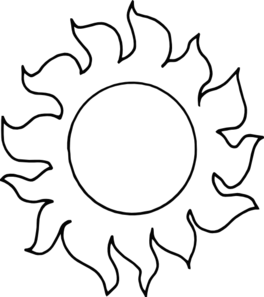 Sun rays clipart outline