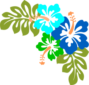Blue green floral clipart