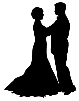 Dancing couple silhouette clip art