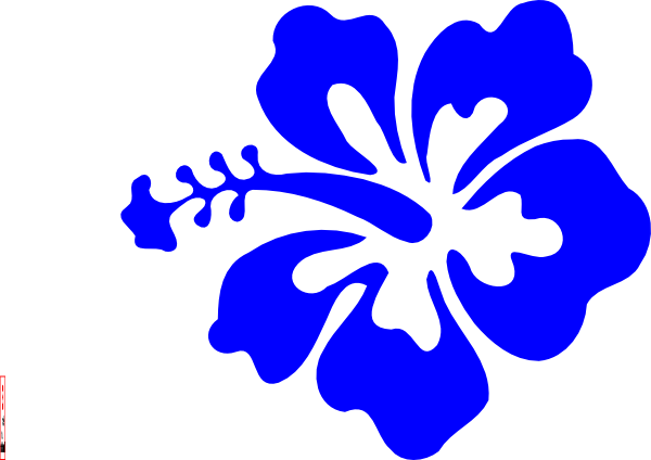 Blue hibiscus flower clipart