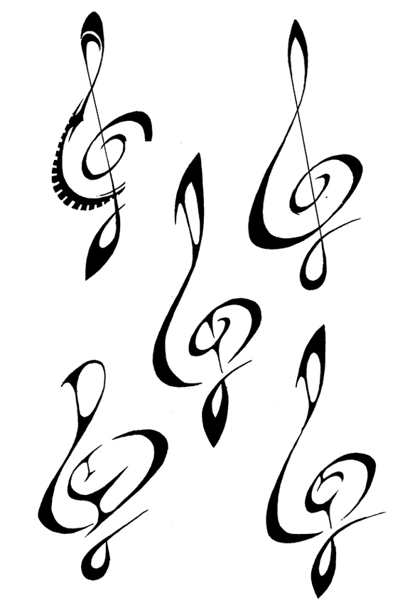 Treble Clef Star Tattoo By Dumaii Clip Art Vector Clipart - Free ...