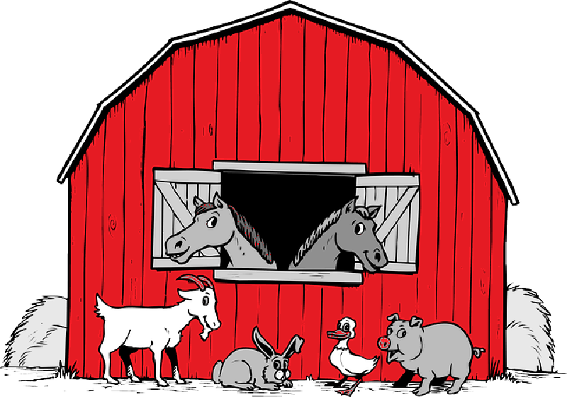 ANIMALS, CARTOON, BARN, DUCK, PIG, GOAT, HORSES, RABBIT - Public ...