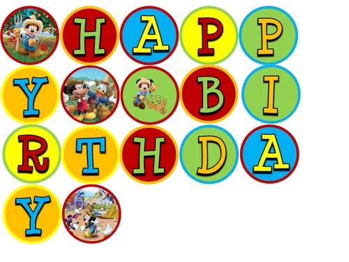 Farmer Mickey Mouse Digital Birthday Banner- YOU PRINT ...