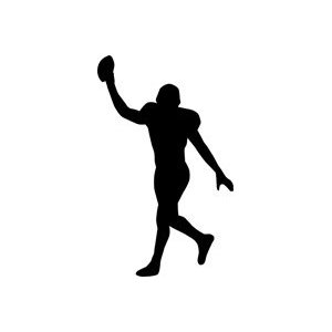 Football Player Silhouette Stencil - 36 inch (at longest point ...