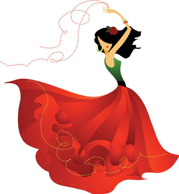 Exquisite cartoon dancer 03 - vector material Download Free Vector,