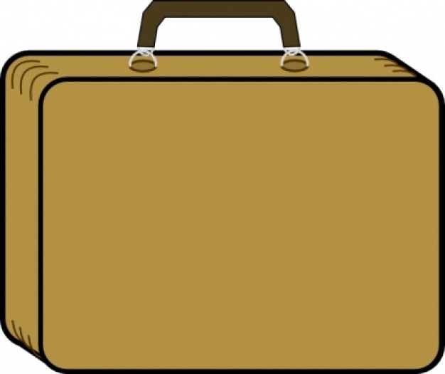 Little Tan Suitcase clip art | Download free Vector