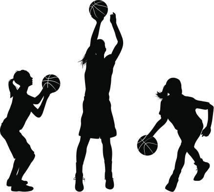 Basketball girl silhouette clipart