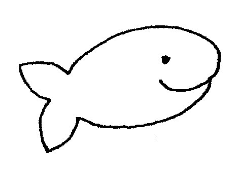 Cute black and white fish clipart