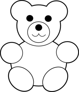 Baby bear clipart black and white