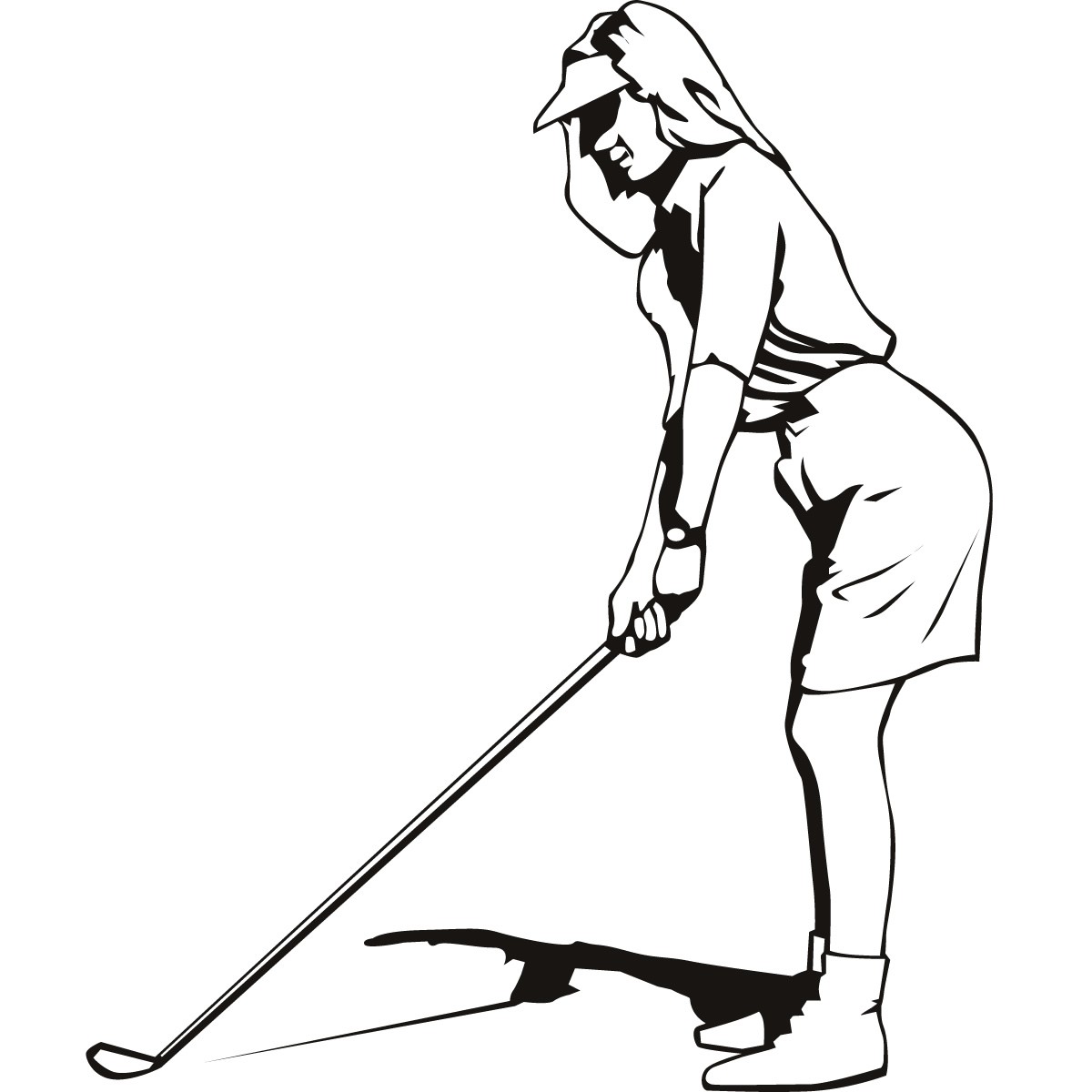 Woman golfer clipart