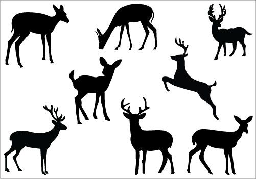 Buck and doe clip art deer silhouette clip art packcategory ...