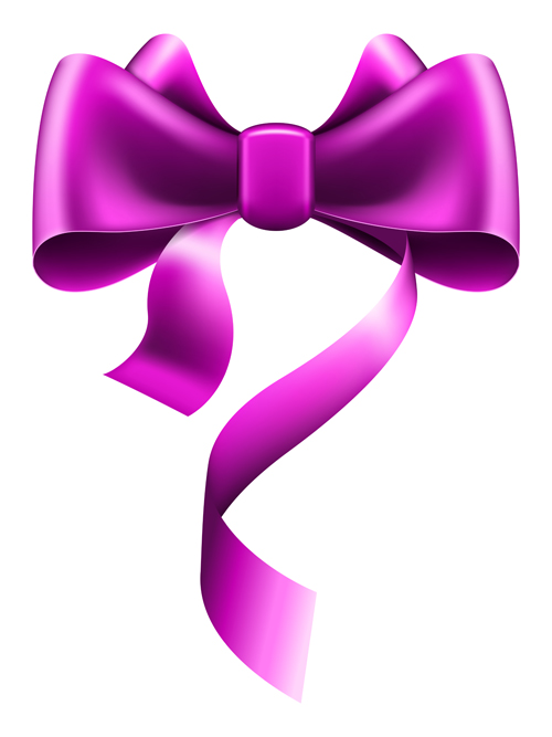 Purple bow vector material - Vector Ribbon free download