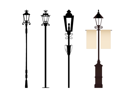 Vector Vintage Street Lights - DaPino-Colada