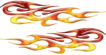 Amazon.com: Full Color Tribal Reflective Real Fire Flame Decals ...