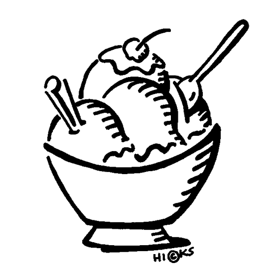 Clipart of ice cream black and white