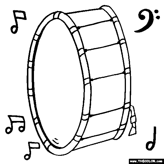 Bass Drum Online Coloring Page