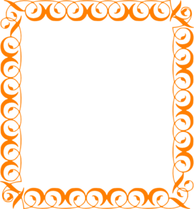 Orange Elegant Border Clip Art - vector clip art ...