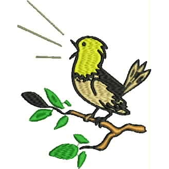 Embroidery design of Bird Chirping out the News Cartoon Caricature ...