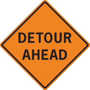 Detour Ahead Sign Clip Art - vector clip art online ...