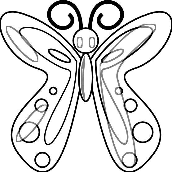 Free butterfly clipart black and white