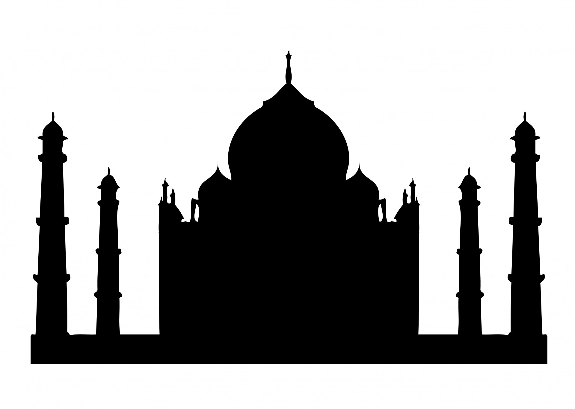 Taj Mahal Silhouette Clipart Free Stock Photo - Public Domain Pictures