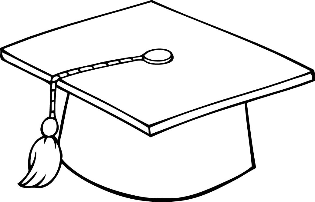 Cap Printable Sheet Of Black And White Outline Of A Graduation Cap ...