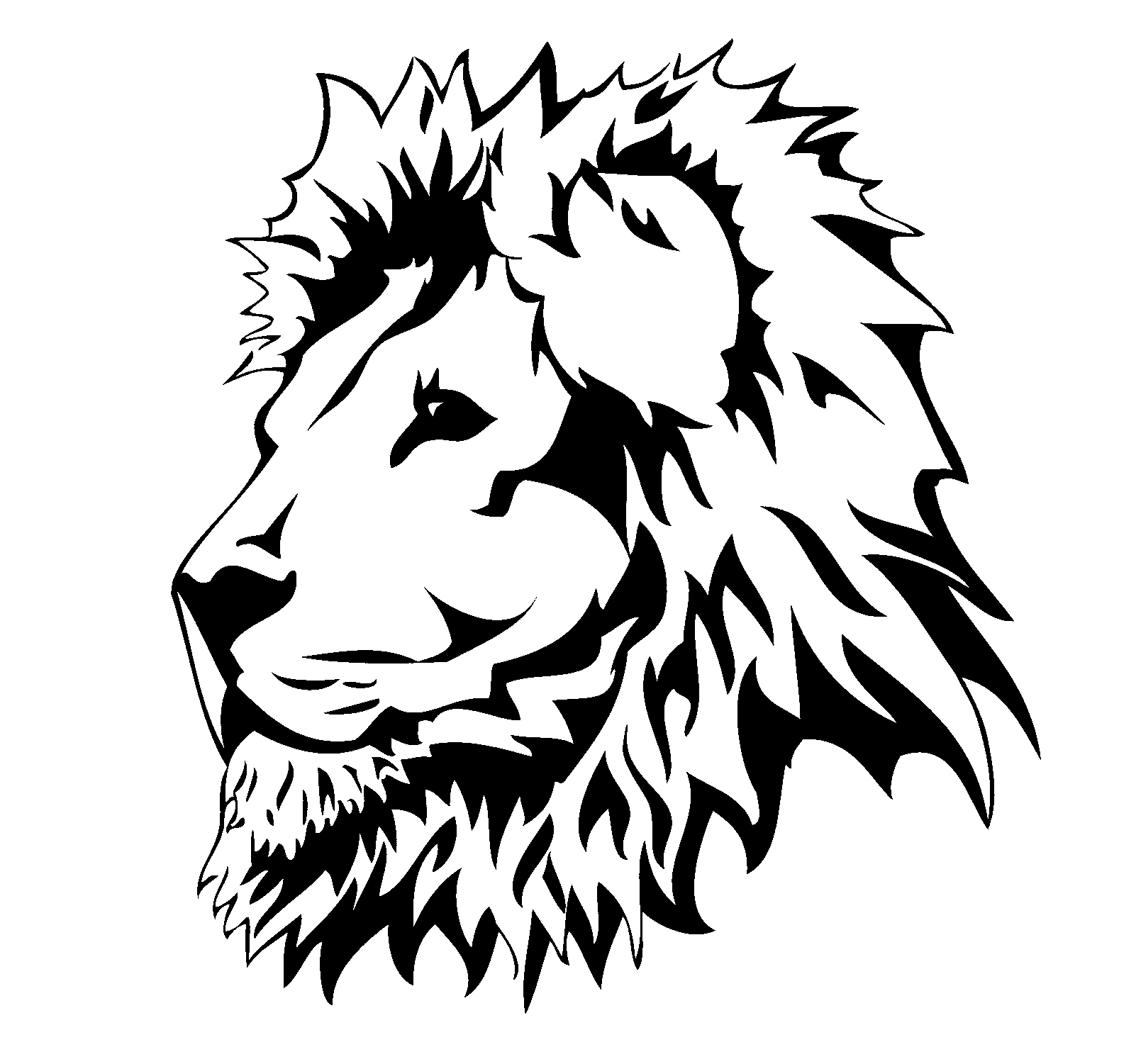 happy lion head clipart outline