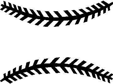 Baseball stitches clipart black and white