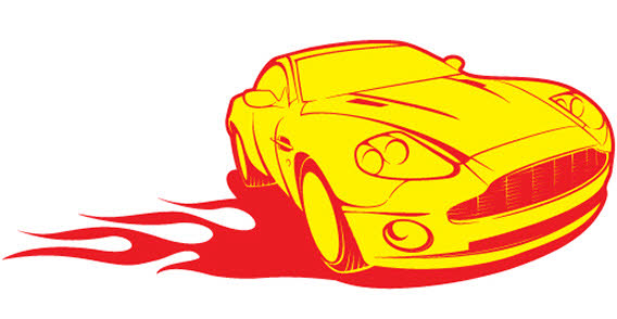 Free vector yellow racing car vector, free vector graphics