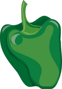 Pepper Clipart Image - Clip Art Illustration of a Green Bell Pepper