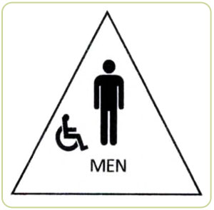 Triangle Mens Accessible Restroom Sign - California Title 24