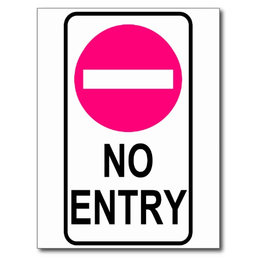 No Entry Road Sign Traffic Cartoon Graphic Design Post Card from ...